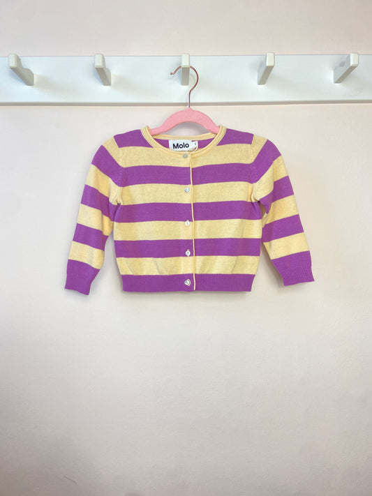 12 M Purple striped cardigan