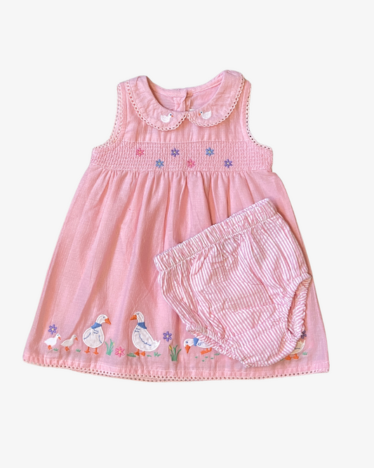 3-6 M Pink duck dress