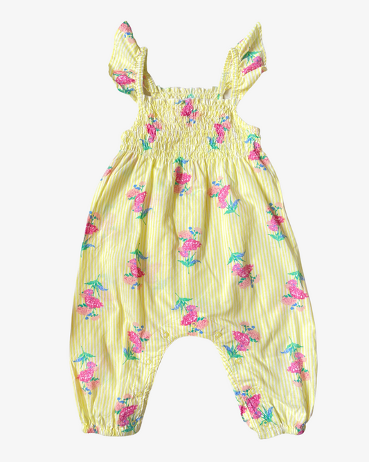 3-6 M Yellow floral romper
