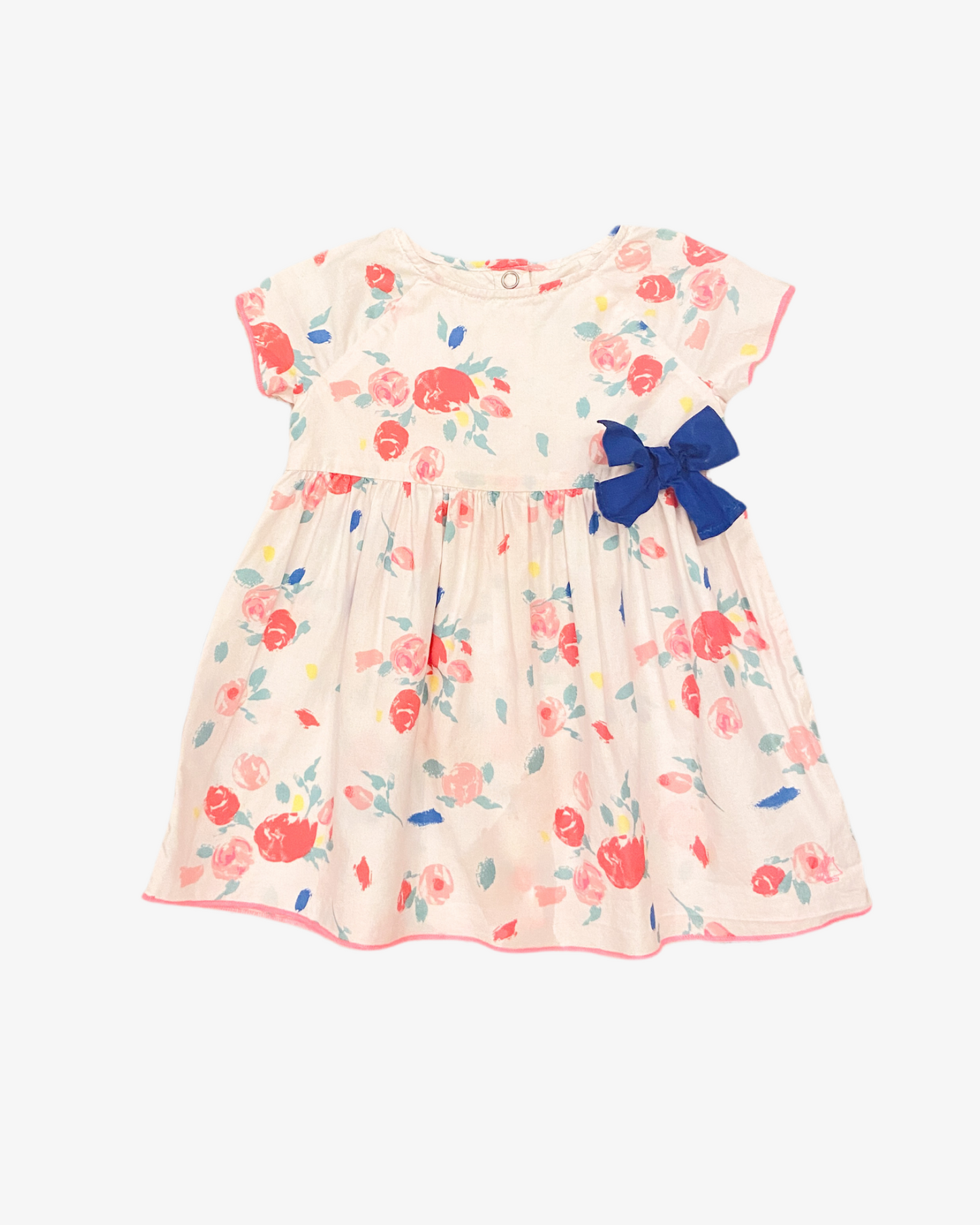6 M Pink floral dress with neon trim