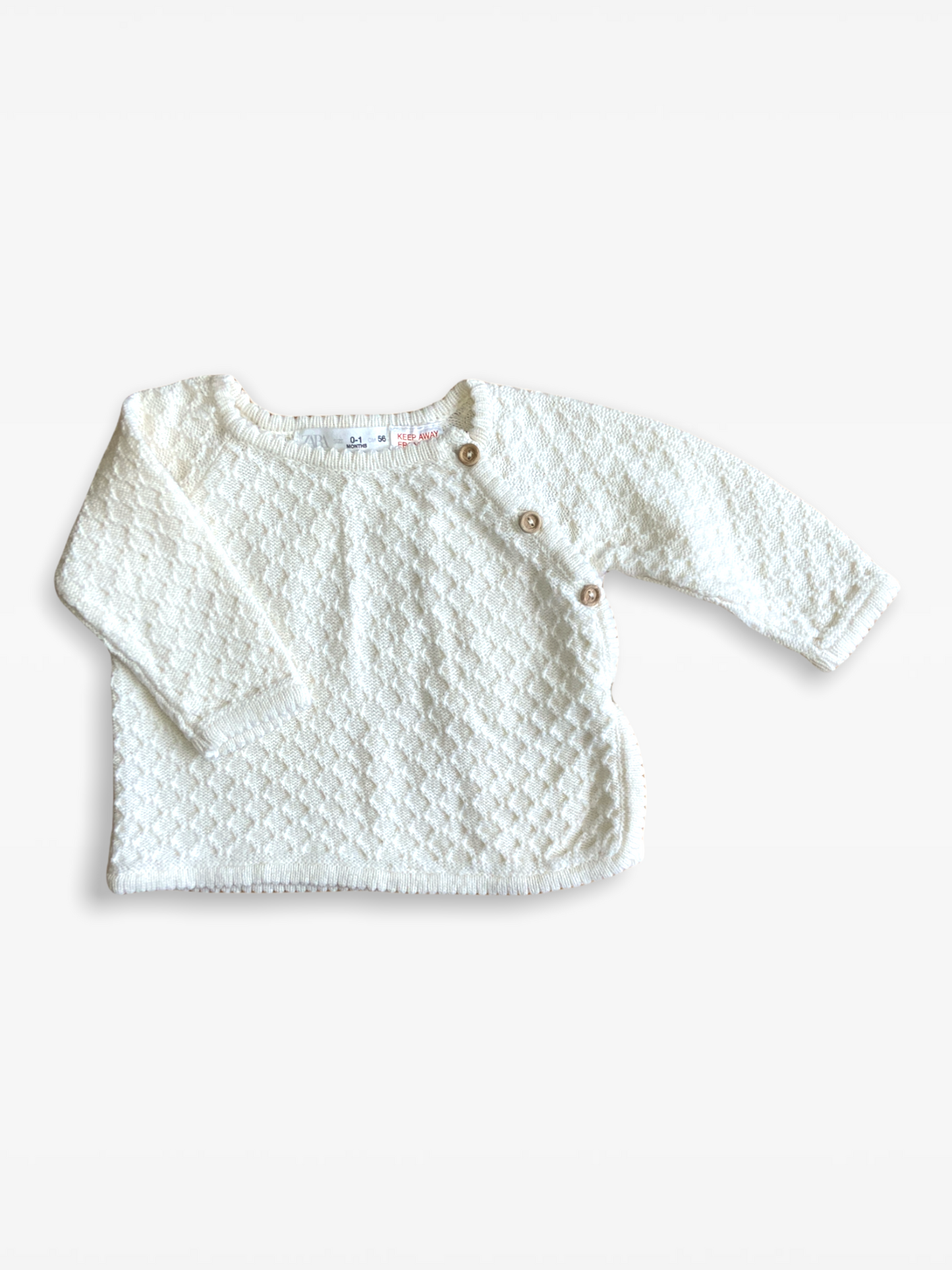0-1 M Cream knitted jumper