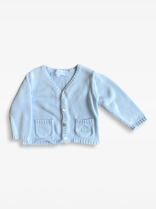 0-1 M Baby blue knitted cardigan