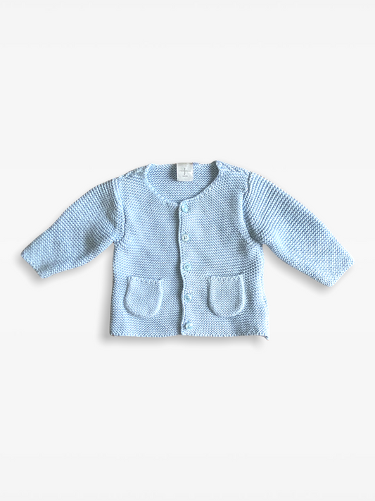0-3 M Baby blue knitted cardigan