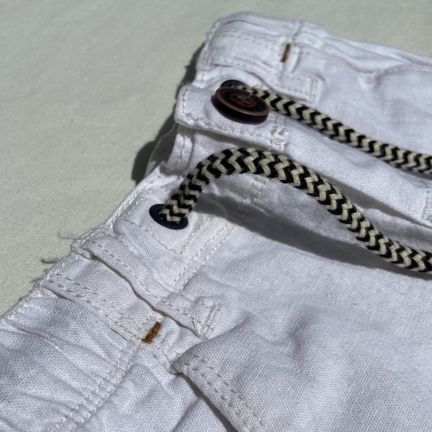 6-9 M White linen trousers