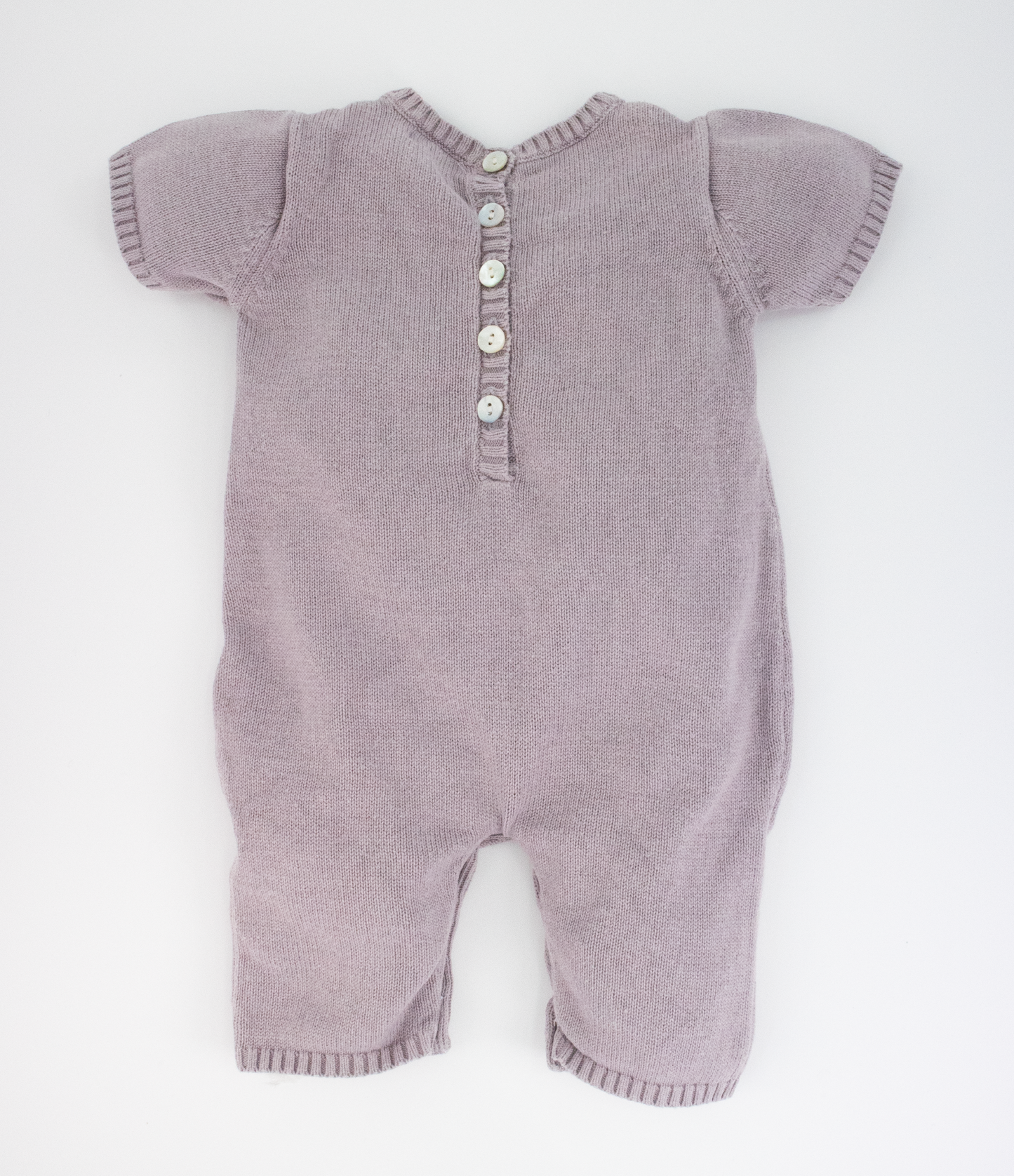 6 M Lavender knitted babygro