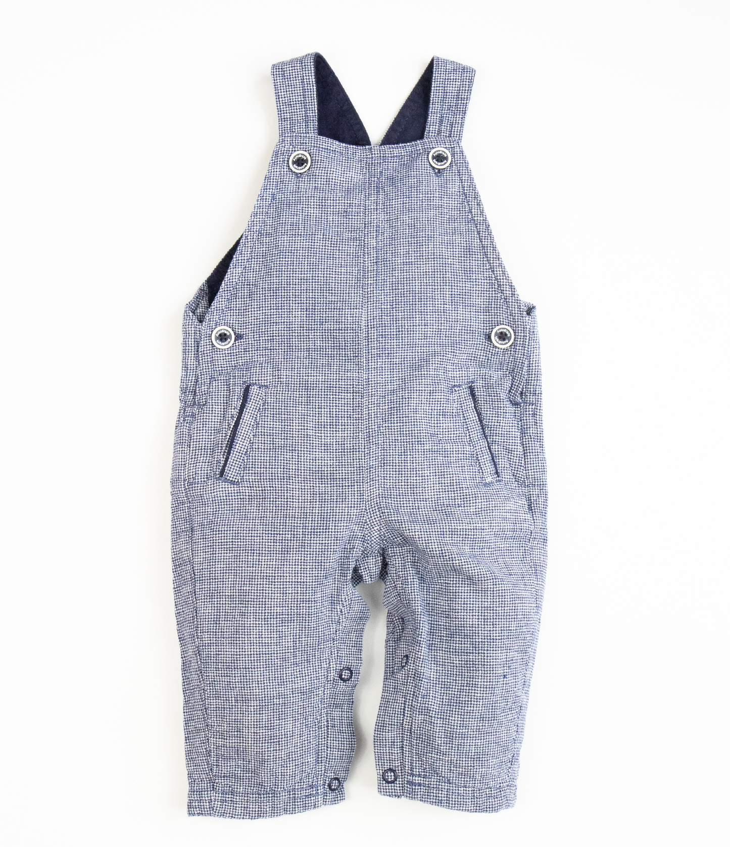 3-6 M Blue dogtooth dungarees