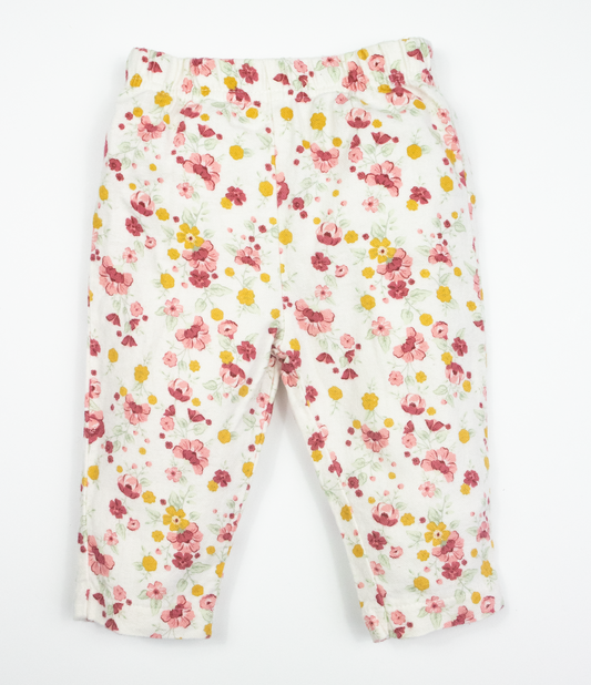 Floral brushed jersey trousers