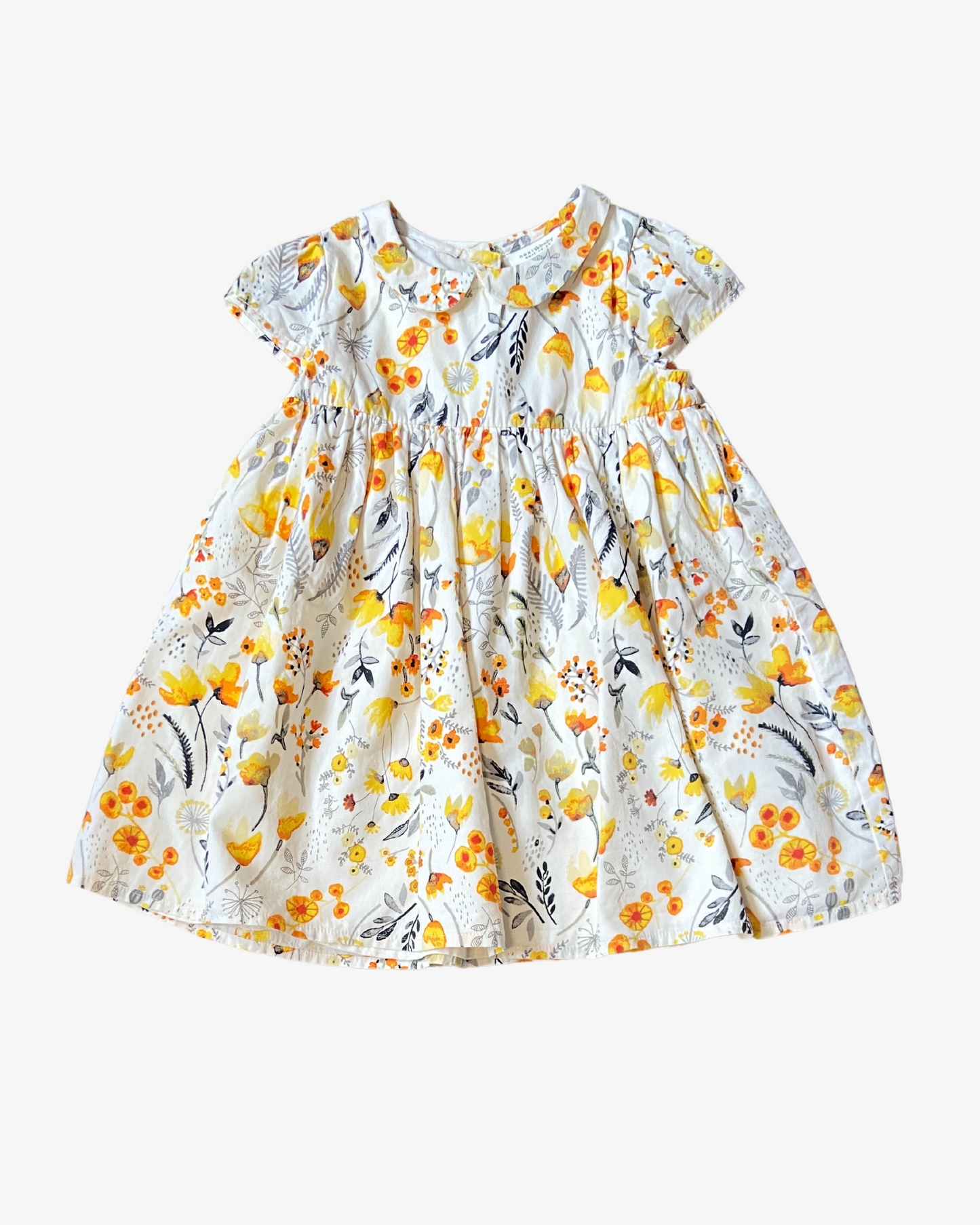 12-18 M Yellow floral dress & cardigan