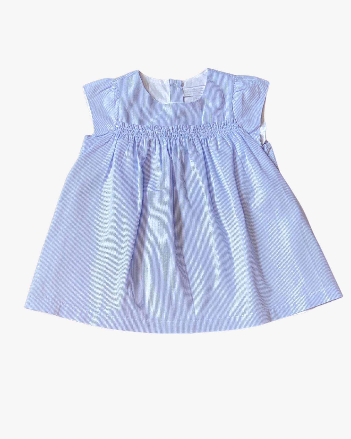 3-6 M Blue & white cotton dress
