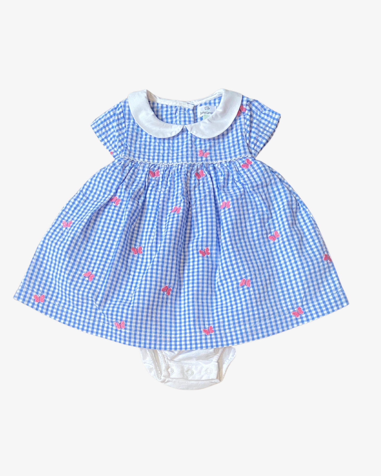 3-6 M Gingham butterfly dress